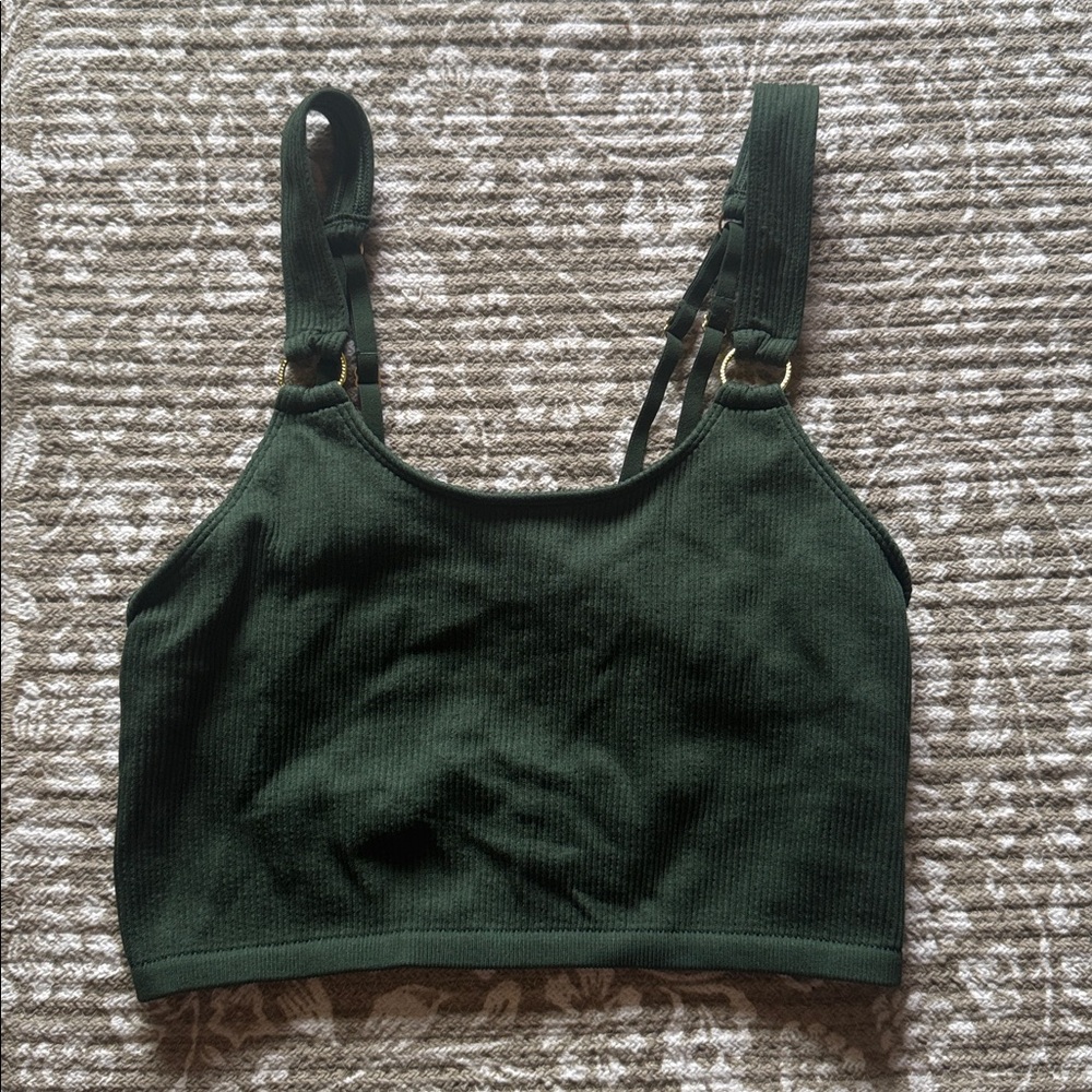 Aerie Olive Ribbed Bralette